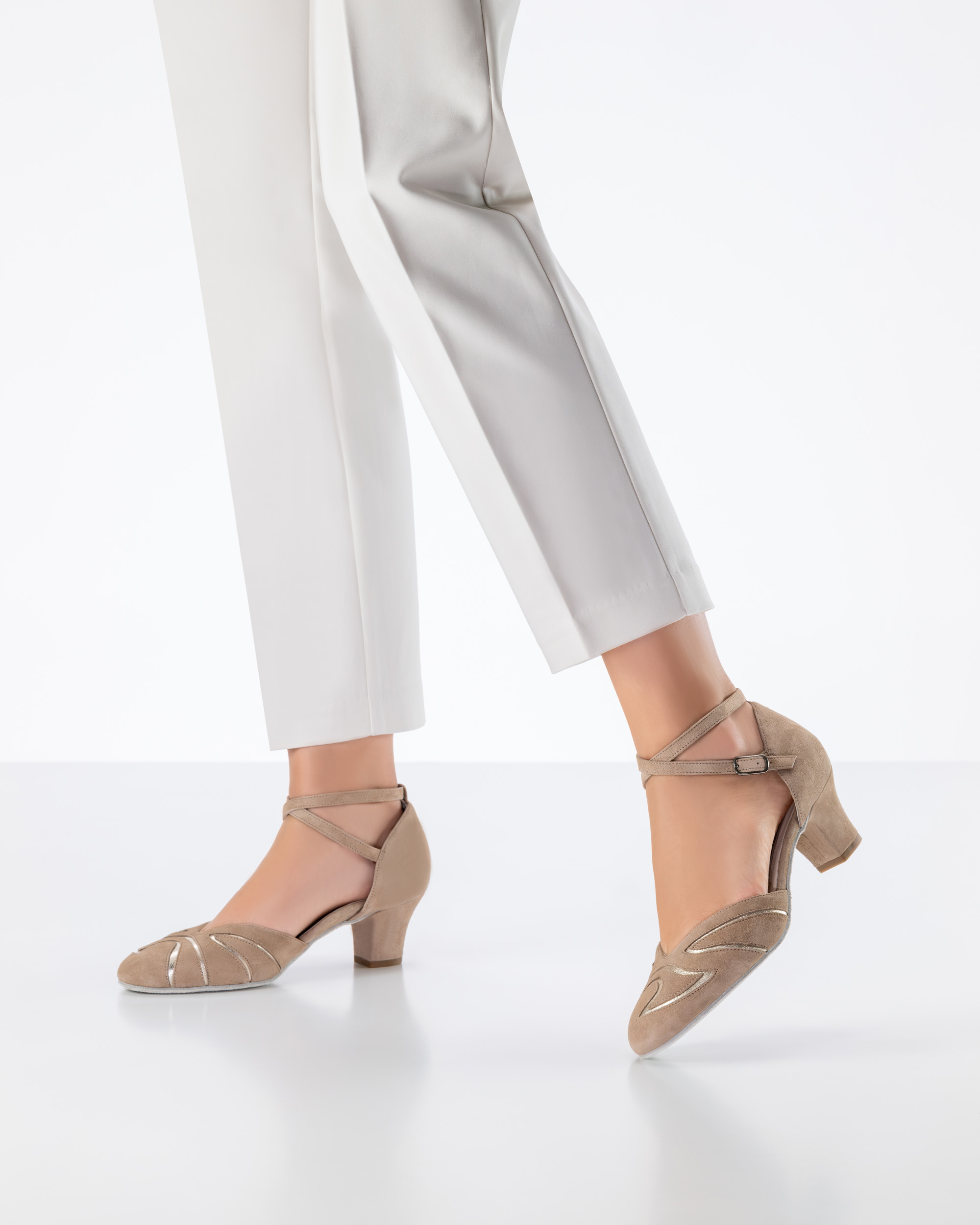 Edith Samtziege Taupe/Chevro Platin