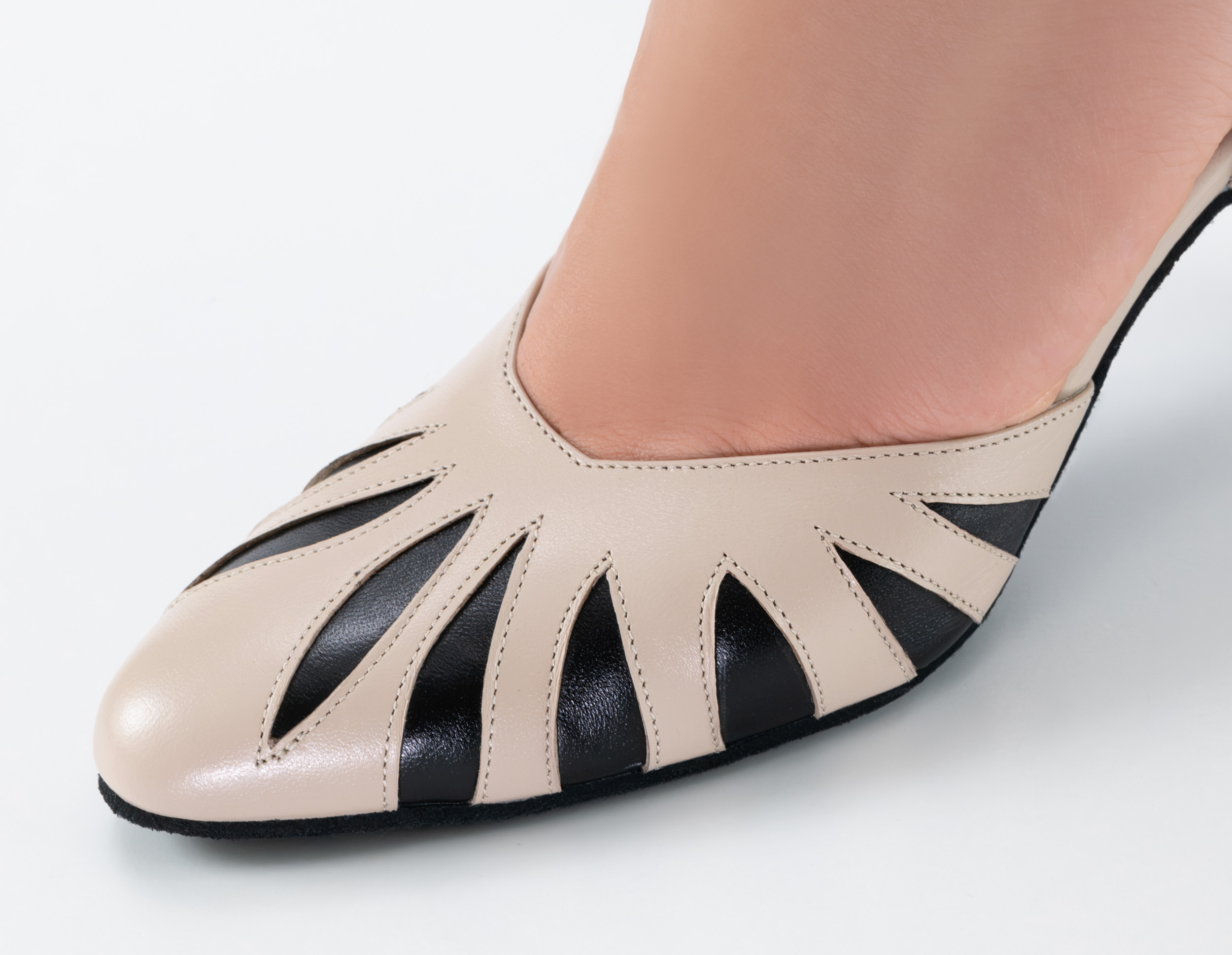 Donatella Nappa Beige/Schwarz