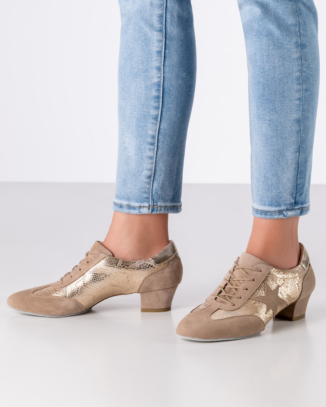 Ariana 35 Samtziege beige - print platin