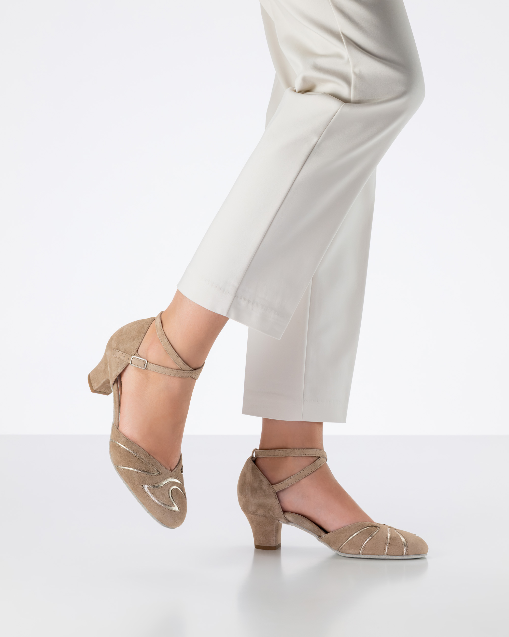 Edith Samtziege Taupe/Chevro Platin