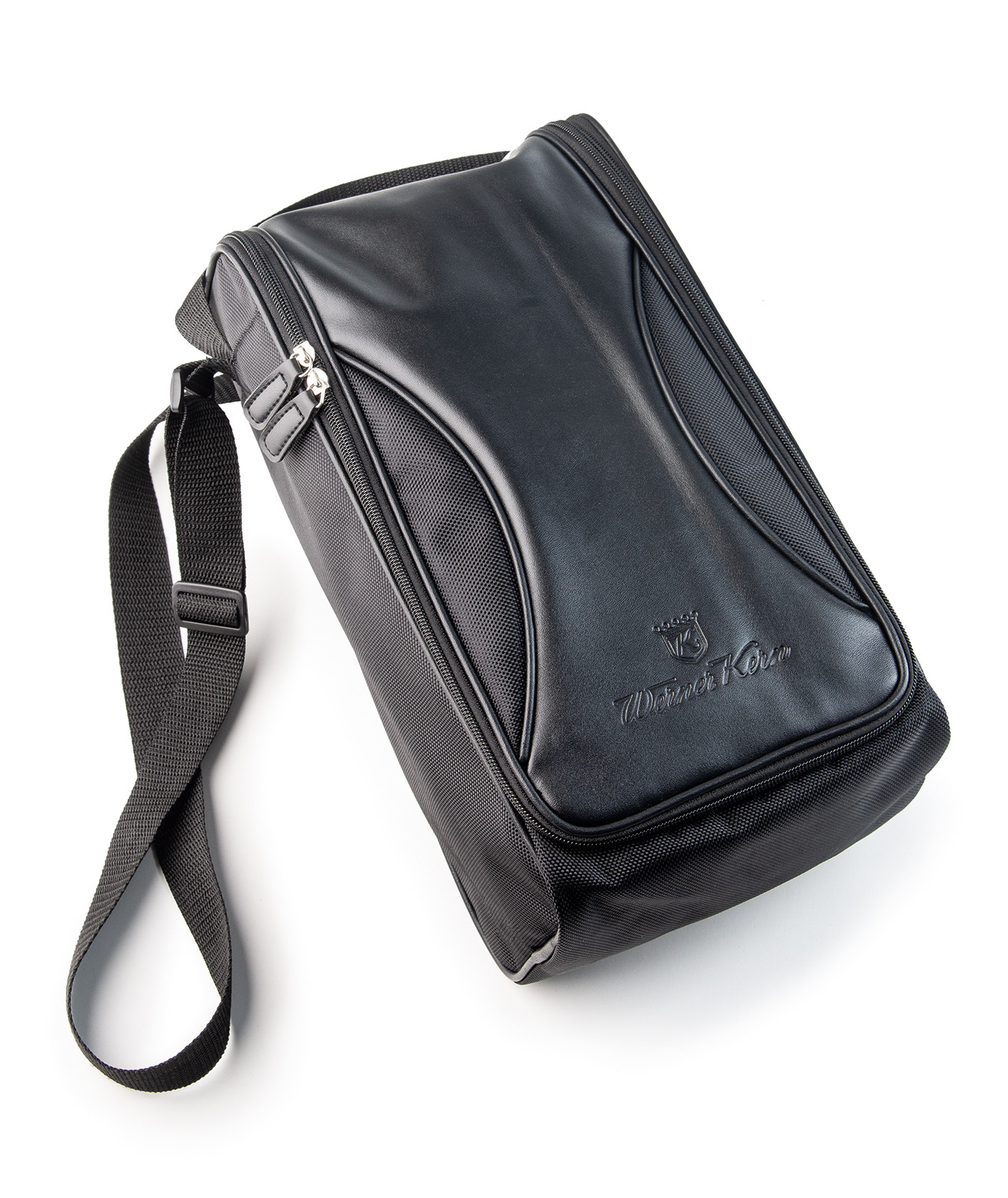 Schuhtasche Leder Schwarz